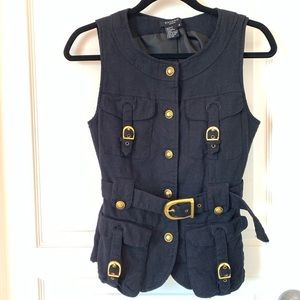 Sandro black buckle utility vest